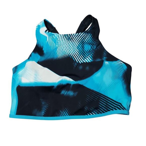 Under Armour Women's Breathelux Medium Support Blue Printed Sports Bra - Picture 3 of 10